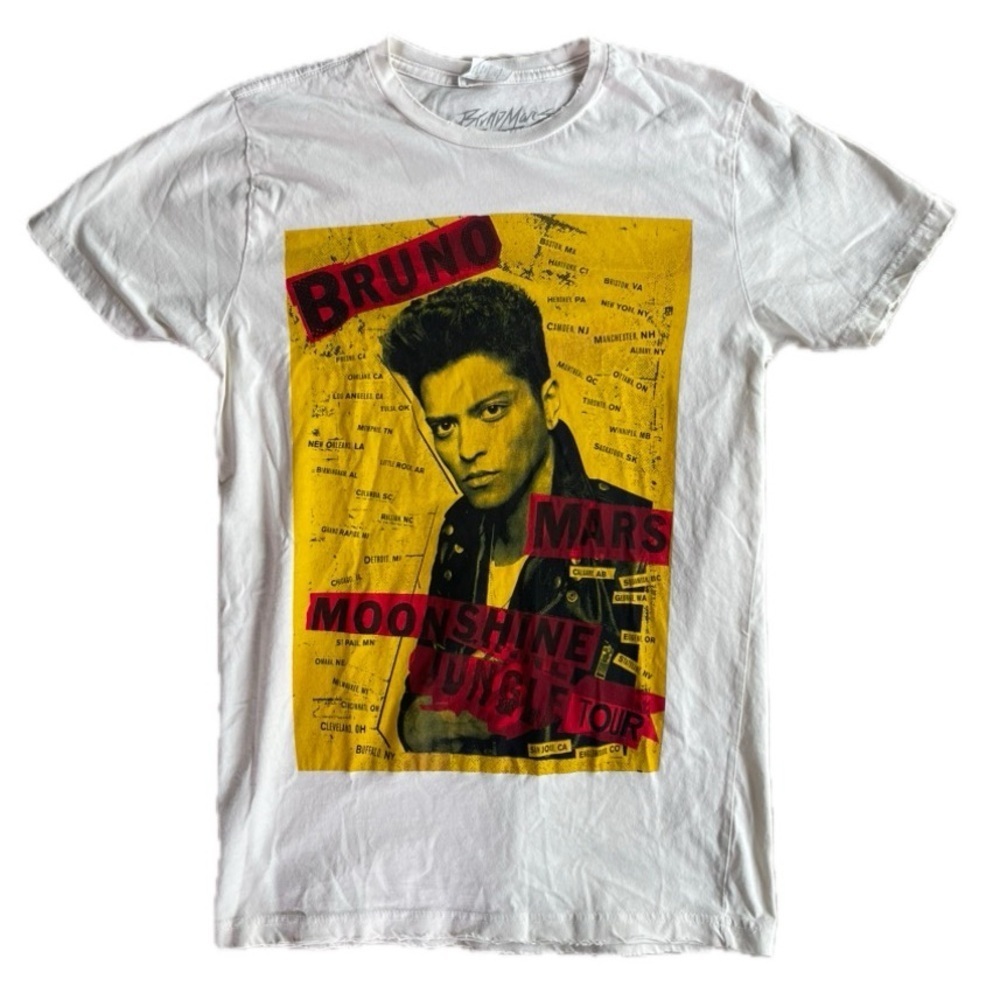 Bruno Mars Band T Shirt Moonshine Jungle Tour 2013 Soft 100% Cotton Size Small